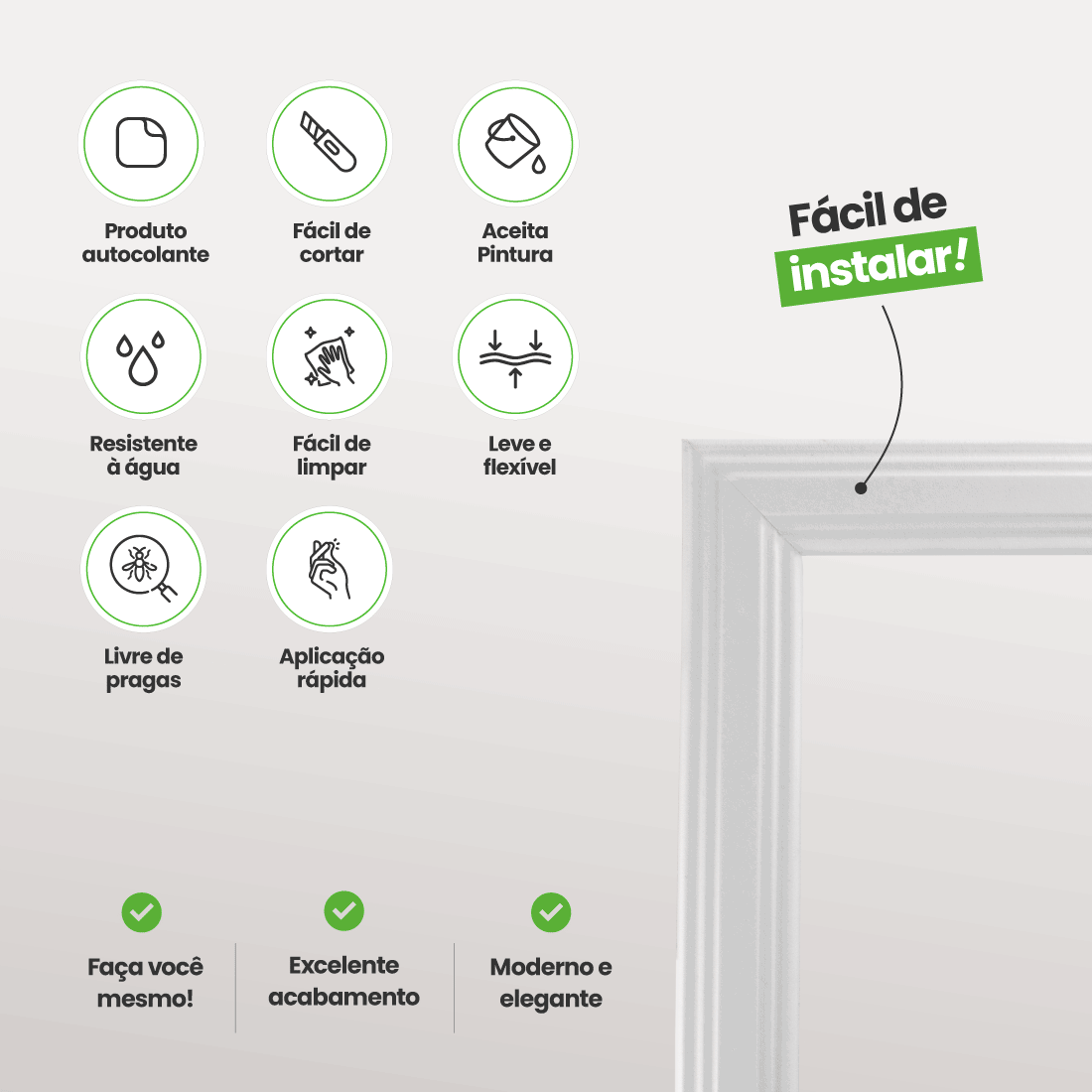 Selvklæbende EVA-boiserie ramme | RM61