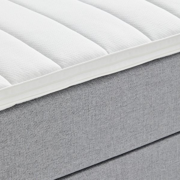 Boxmadras LEIRKUP 140×200 – grå, blød
