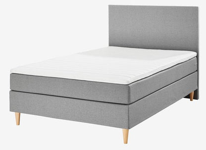 Boxmadras LEIRKUP 140×200 – grå, blød