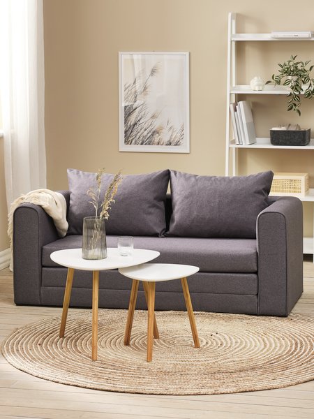 SKILLEBEKK 2-personers sofa – mørkegrå stofpolstring