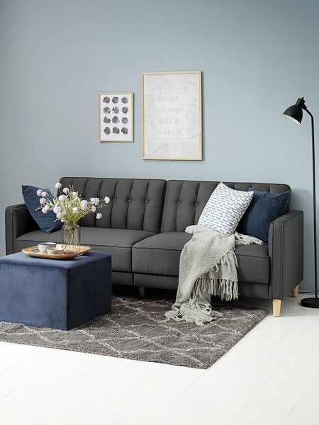 TIVEDEN 2-personers sofa – mørkegrå stofpolstring