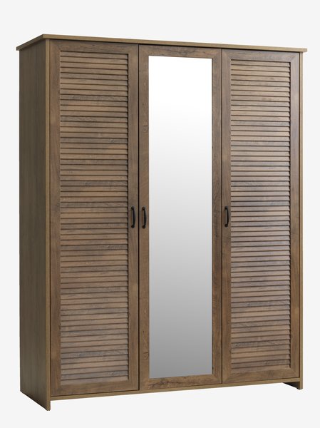 Garderobeskab MANDERUP 166×210 med 3 låger i farven natur eg