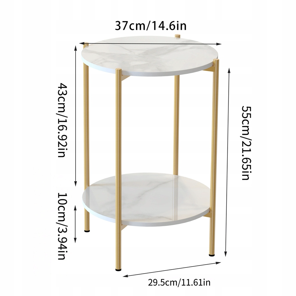 Rundt sidebord i sten
