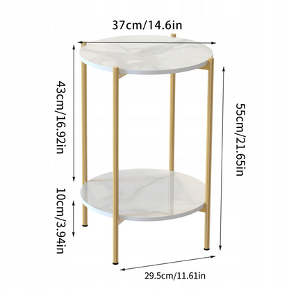 Rundt sidebord i sten