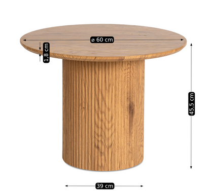 Mini sidebord i egetræs lameldesign