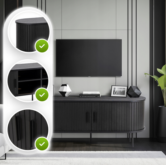 Loft TV-bord i sort – TRISH 120 cm