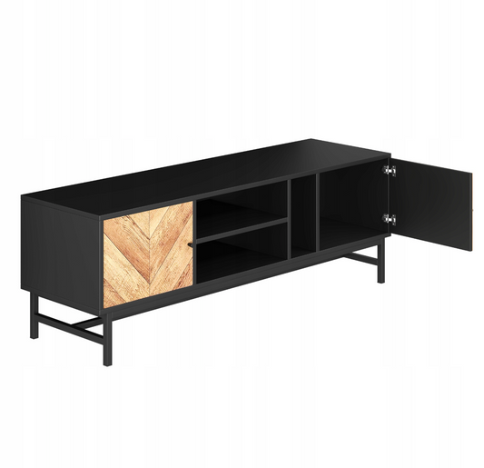Moderne sort-træ TV-bord 150 cm