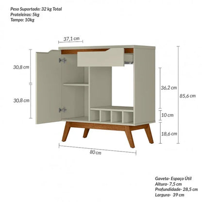 Retro skænk med vinreol Tokyo