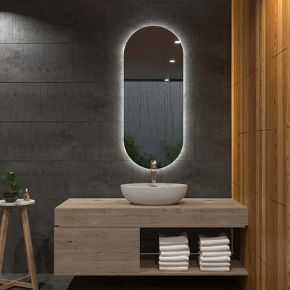 Ovalt LED-spejl – model A1