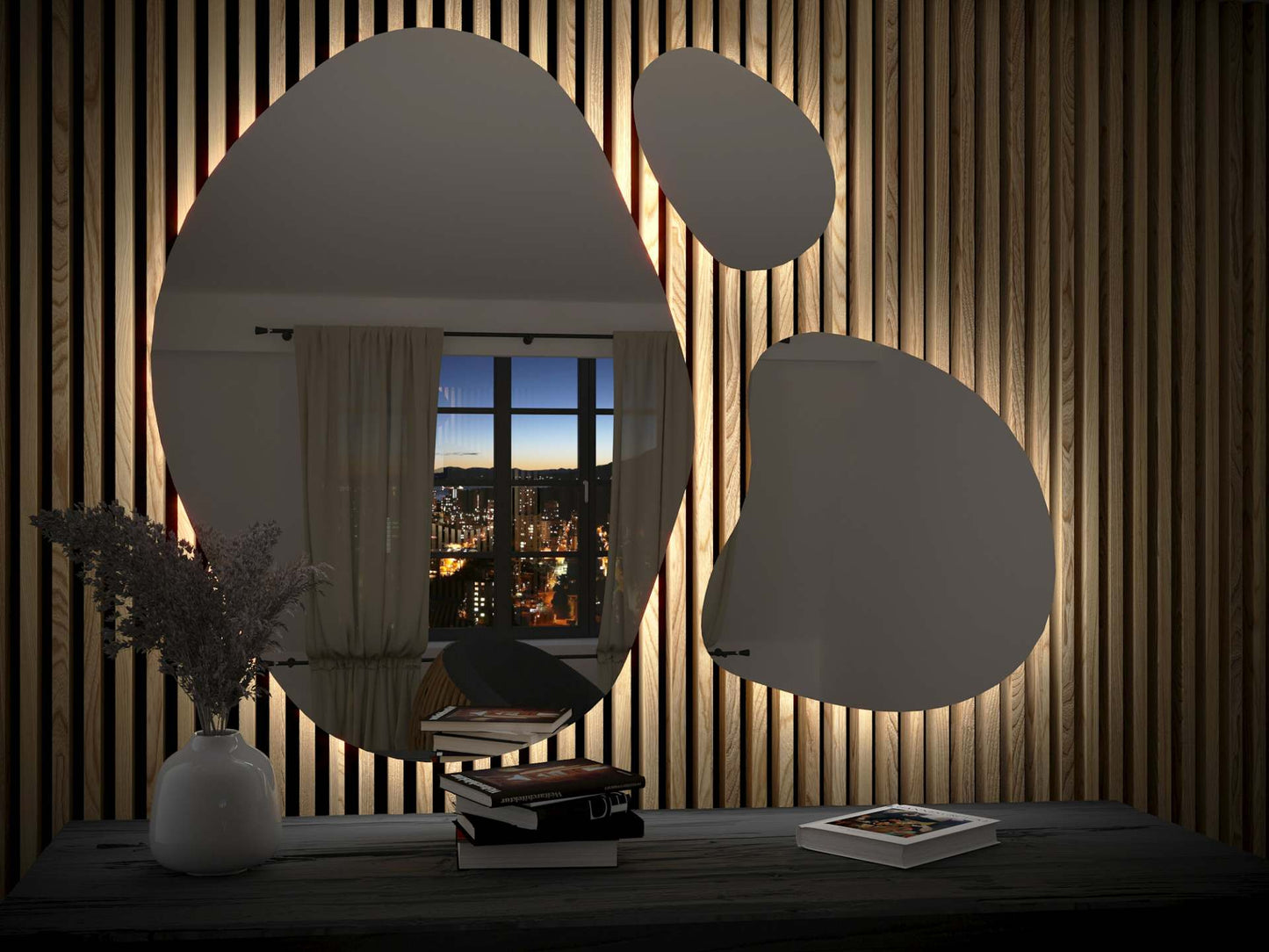 Organisk LED-vægspejl med lys – model A18